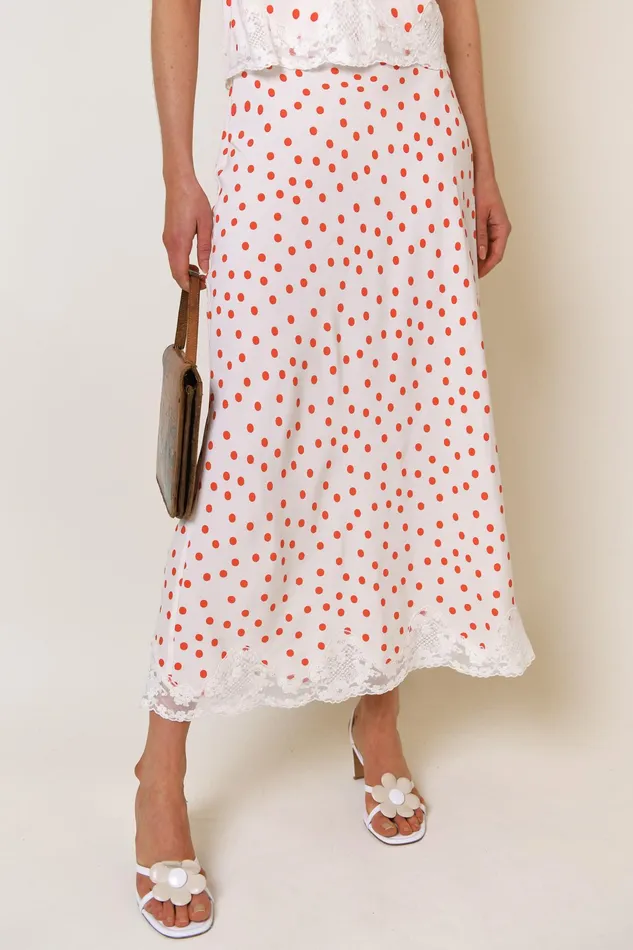 RIXO Skirts Crystal Red Flamenco Spot 8211 Women