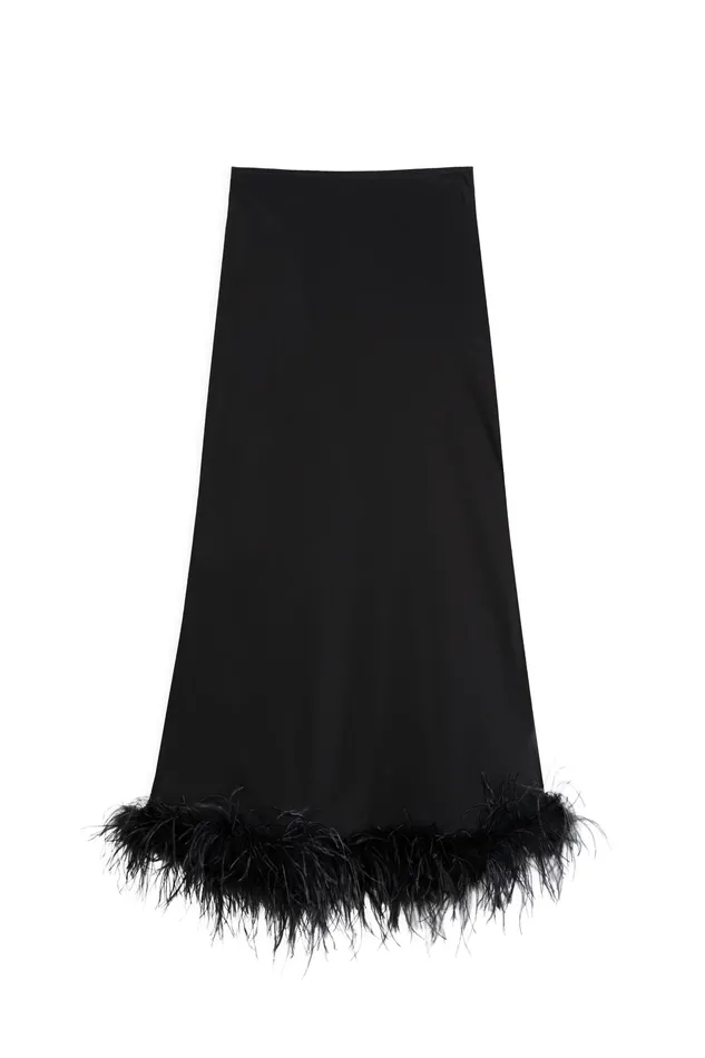 RIXO Skirts Kelly Black Feather 8211 Women RIXO Skirts Kelly Black Feather 8211 Women