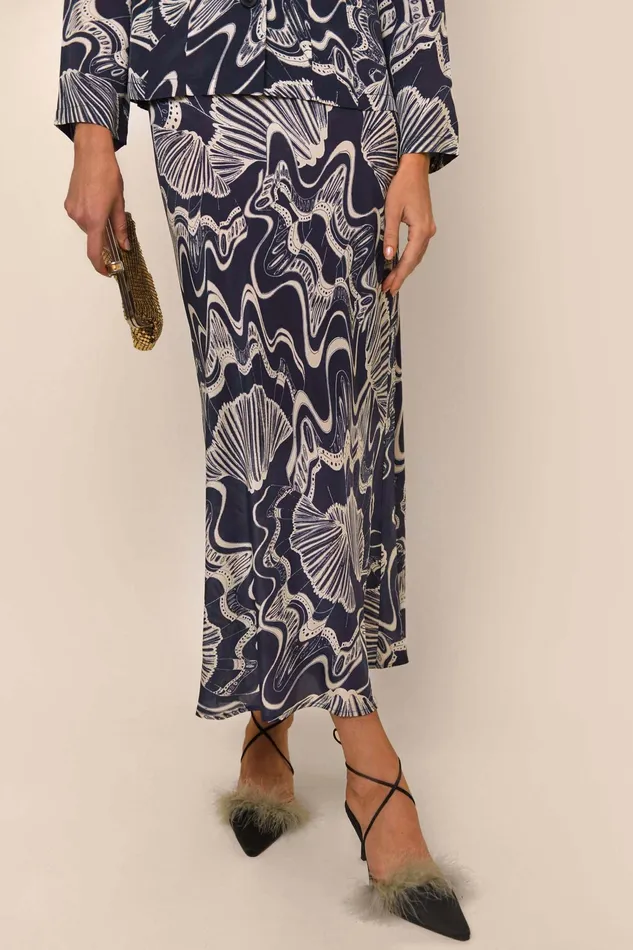 RIXO Skirts Kelly Navy Psychedelic Shell 8211 Women