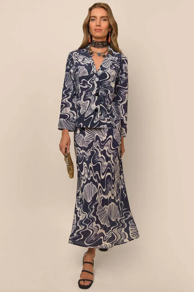RIXO Skirts Kelly Navy Psychedelic Shell 8211 Women RIXO Skirts Kelly Navy Psychedelic Shell 8211 Women