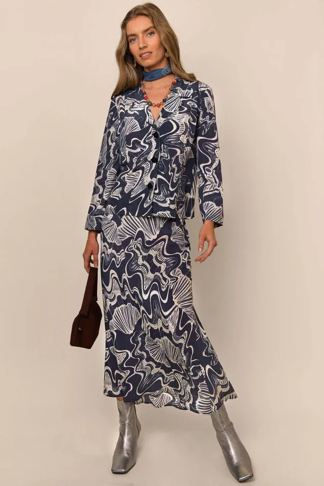 RIXO Skirts Kelly Navy Psychedelic Shell 8211 Women RIXO Skirts Kelly Navy Psychedelic Shell 8211 Women