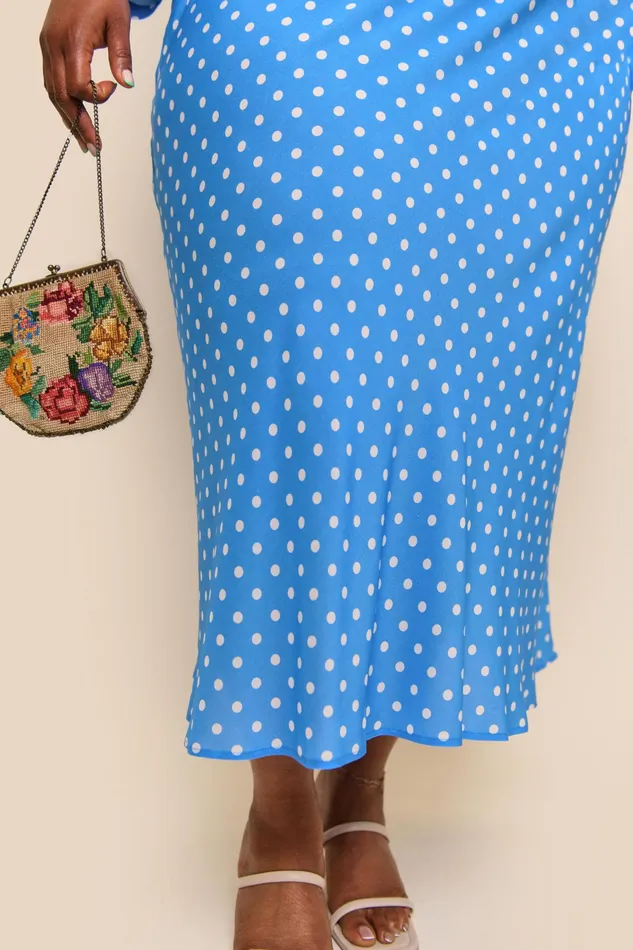 RIXO Skirts Kelly Polka Dot Blue 8211 Women