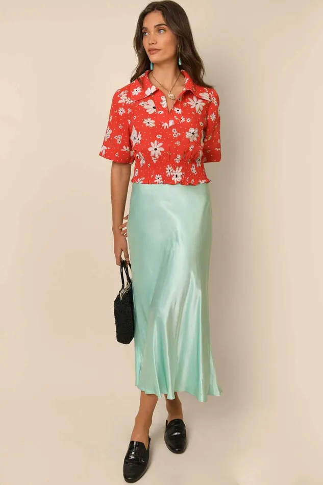 RIXO Tops Bina Red Polka Dot Daisy 8211 Women RIXO Tops Bina Red Polka Dot Daisy 8211 Women