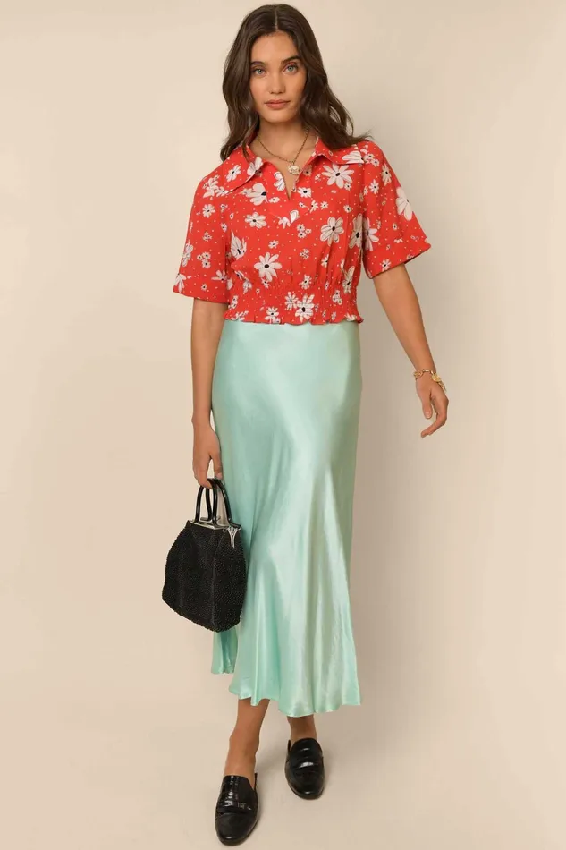 RIXO Tops Bina Red Polka Dot Daisy 8211 Women RIXO Tops Bina Red Polka Dot Daisy 8211 Women