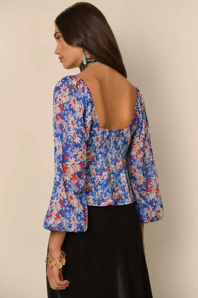 RIXO Tops Bridgette Blue Daisy Trail 8211 Women RIXO Tops Bridgette Blue Daisy Trail 8211 Women