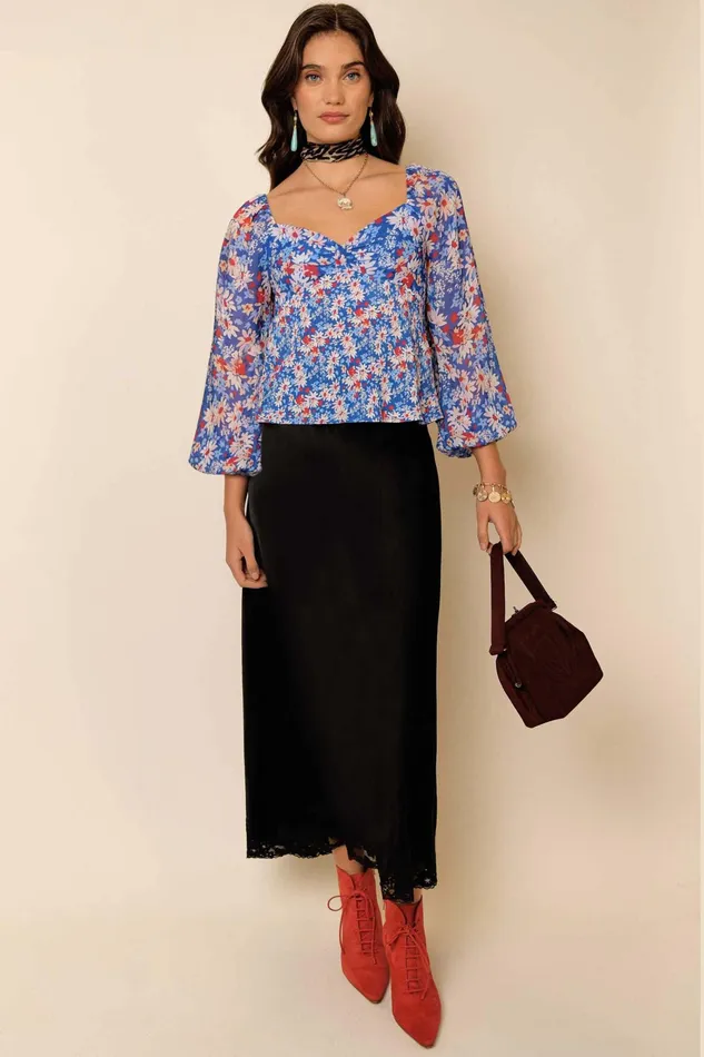 RIXO Tops Bridgette Blue Daisy Trail 8211 Women RIXO Tops Bridgette Blue Daisy Trail 8211 Women
