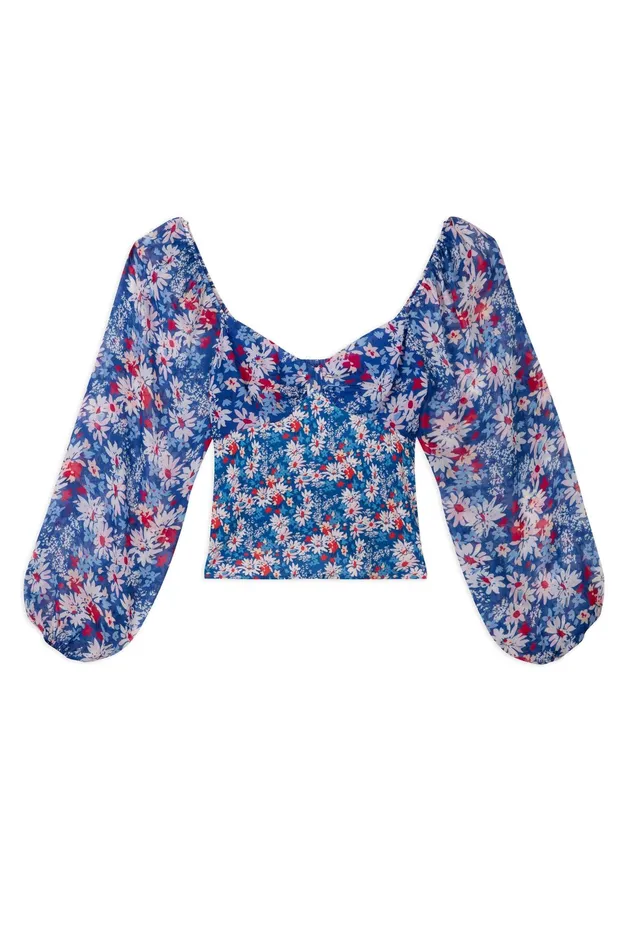 RIXO Tops Bridgette Blue Daisy Trail 8211 Women RIXO Tops Bridgette Blue Daisy Trail 8211 Women
