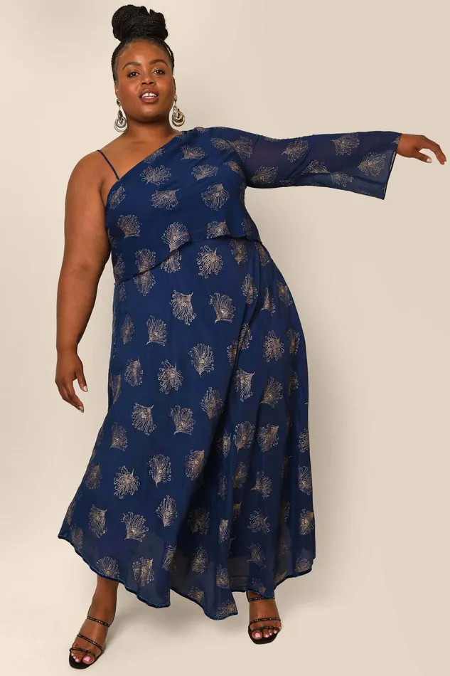RIXO Tops Chaka Midnight Glitter Feather 8211 Women