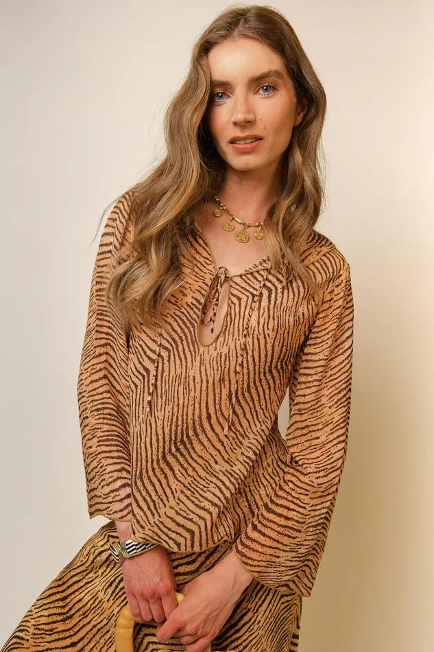 RIXO Tops Darwin Sepia Tiger 8211 Women