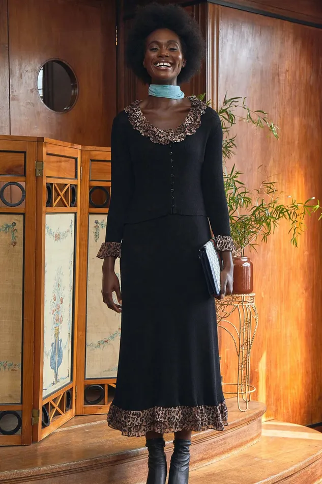 RIXO Tops Laurel Black Leopard Mix 8211 Women RIXO Tops Laurel Black Leopard Mix 8211 Women