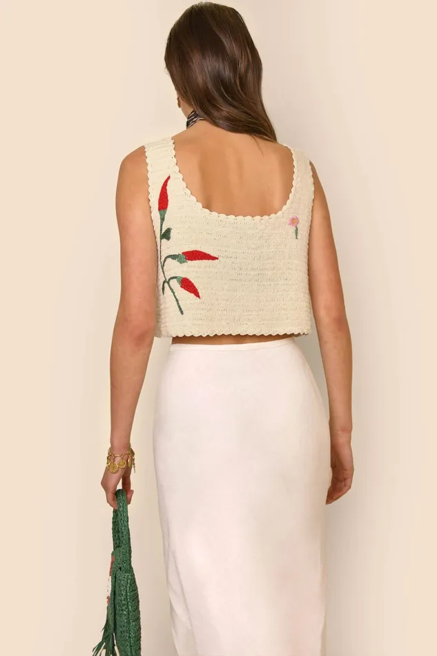 RIXO Tops Luma Chili Embroidery Cream 8211 Women RIXO Tops Luma Chili Embroidery Cream 8211 Women