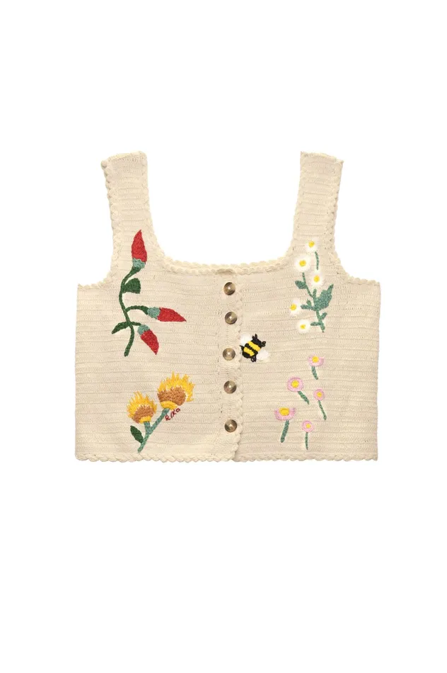 RIXO Tops Luma Chili Embroidery Cream 8211 Women RIXO Tops Luma Chili Embroidery Cream 8211 Women