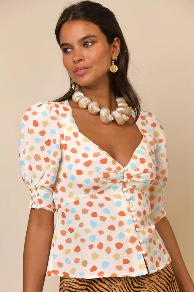 RIXO Tops Palma Multi Spaced Tulip 8211 Women