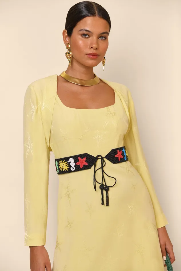 RIXO Tops Tahlia Starfish Jacquard Lemon 8211 Women