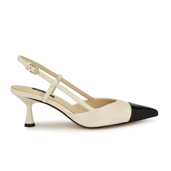 Rizzy Cap Toe Slingbacks Ivory Women Nine West Heels