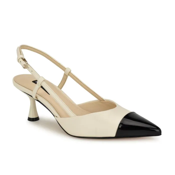 Rizzy Cap Toe Slingbacks Ivory Women Nine West Heels