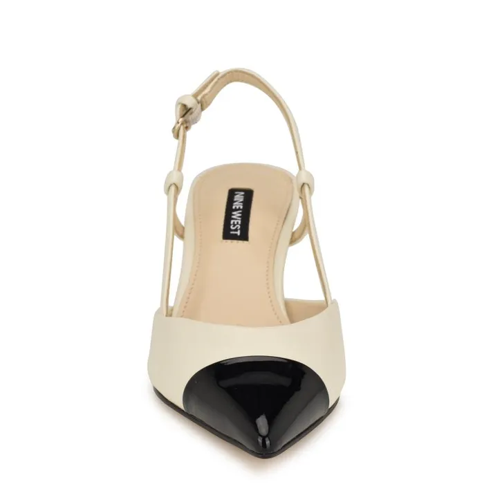 Rizzy Cap Toe Slingbacks Ivory Women Nine West Heels