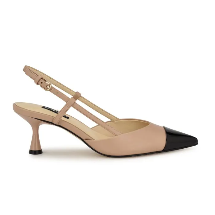 Rizzy Cap Toe Slingbacks Natural Women Nine West Heels