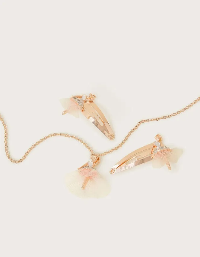 Rosa Ballerina Necklace And Hair Clip Set Children Monsoon Girls039 Jewellery