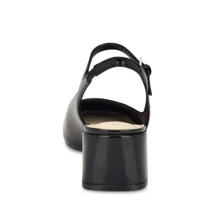 Roslin 92159 Block Heel Pumps Black Patent Women Nine West Heels