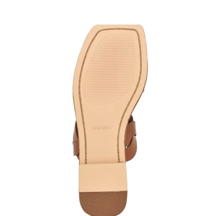 Royal Flat Slide Sandals Dark Natural Woven Women Nine West Sandals