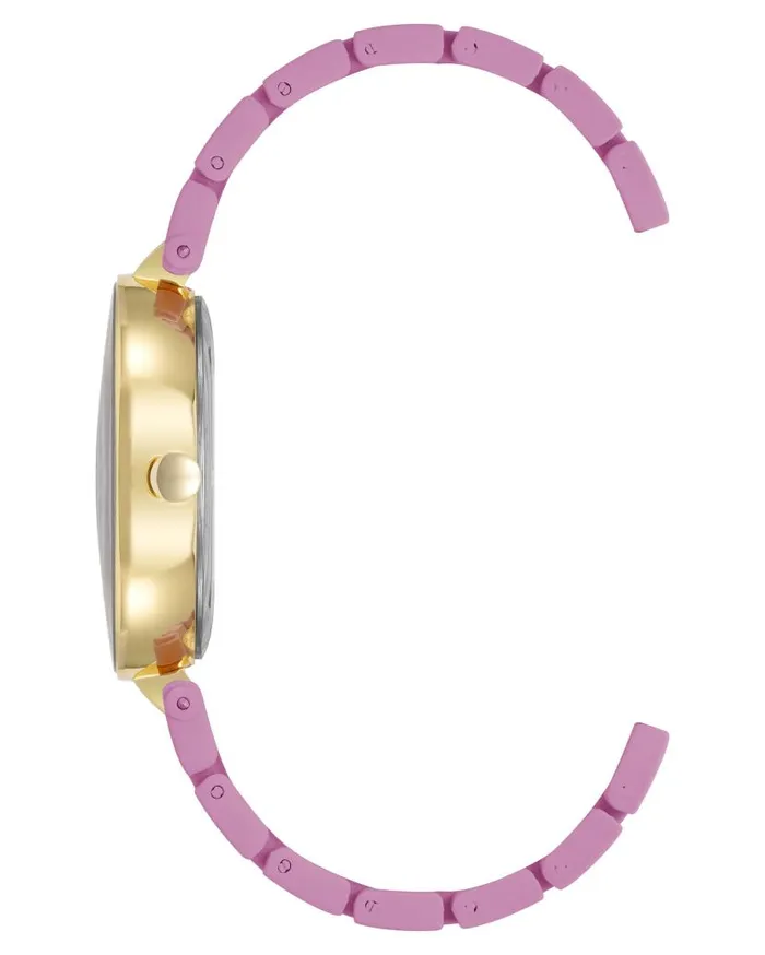 Rubberized And Metal Bracelet Watch Lavendergoldtone WomenMen Nine West Watches Rubberized And Metal Bracelet Watch Lavendergoldtone WomenMen Nine West Watches