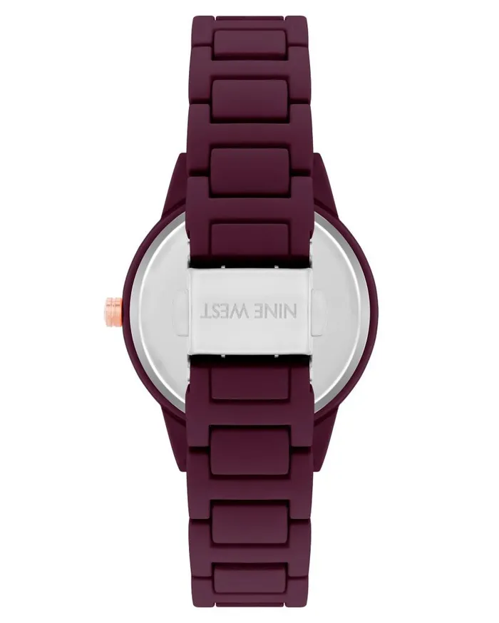 Rubberized Bracelet Watch Burgundy WomenMen Nine West Watches