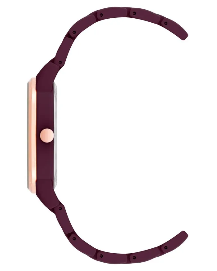 Rubberized Bracelet Watch Burgundy WomenMen Nine West Watches