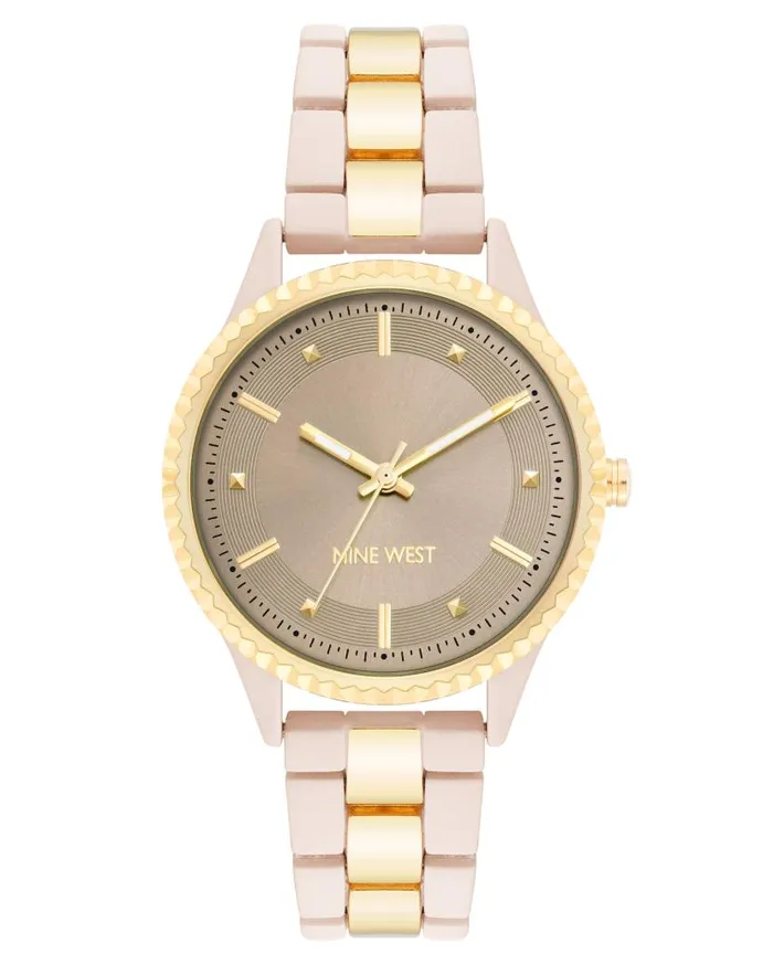 Rubberized Metal Bracelet Watch Pink WomenMen Nine West Watches