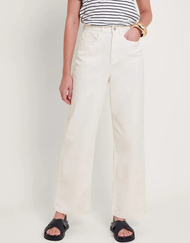 Ruby Wide Leg Jeans Natural Women Monsoon Trousers and Jeans