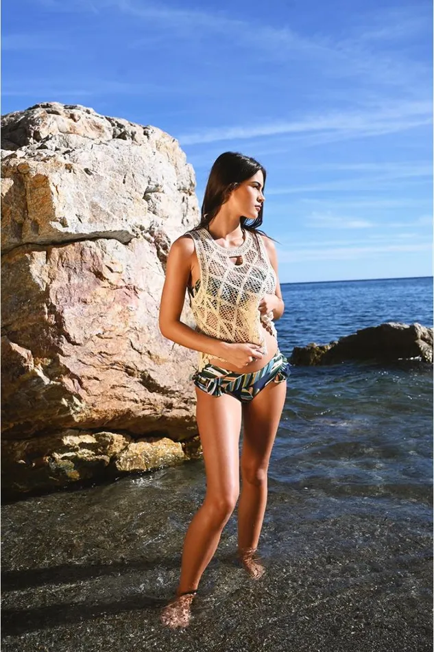 Ruffle Bikini Bottom GREEN ALOHA Women Molly Bracken Beachwear
