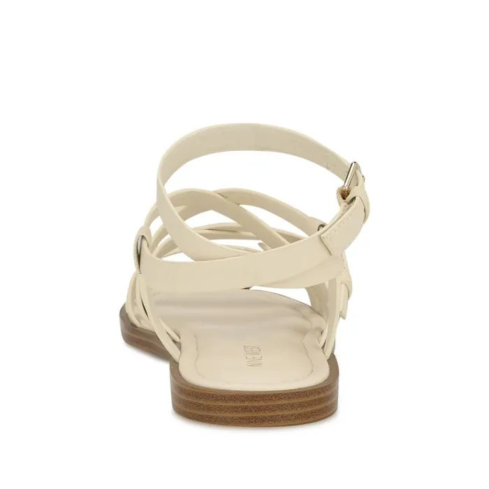 Rulen Flat Strappy Sandals Chic Cream Women Nine West Sandals