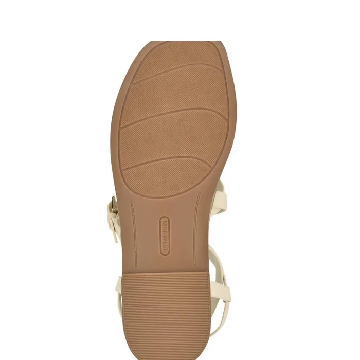 Rulen Flat Strappy Sandals Chic Cream Women Nine West Sandals