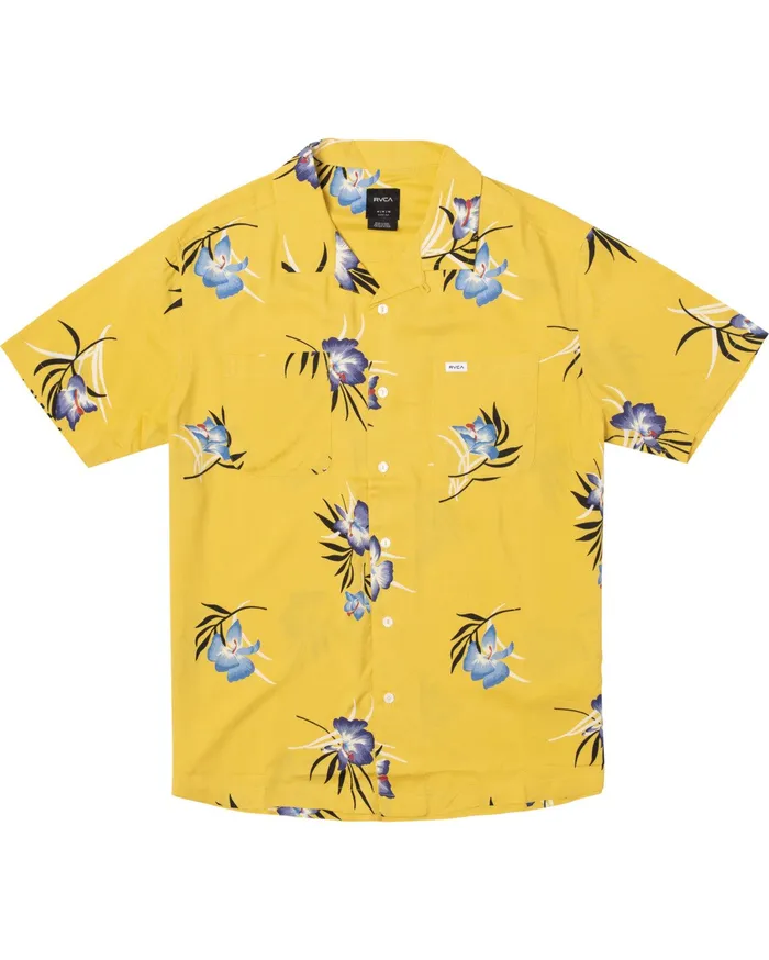 RVCA Flannels Flannels Cliffs Floral Short Sleeve Shirt Gold Gol