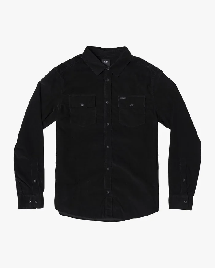 RVCA Flannels Flannels Freeman Cord Long Sleeve Shirt Black Blk