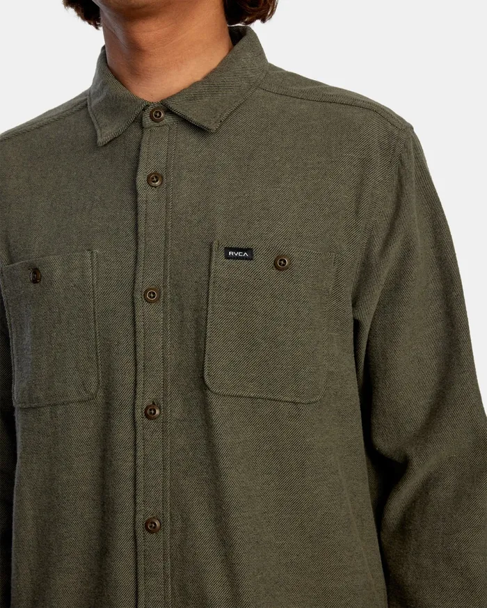 RVCA Flannels Flannels Harvest Long Sleeve Flannel Olive Olv