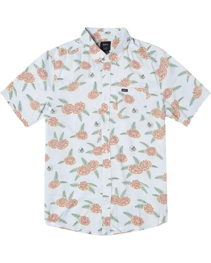 RVCA Flannels Flannels Luke P Floral Short Sleeve Shirt Green Tea Gnt