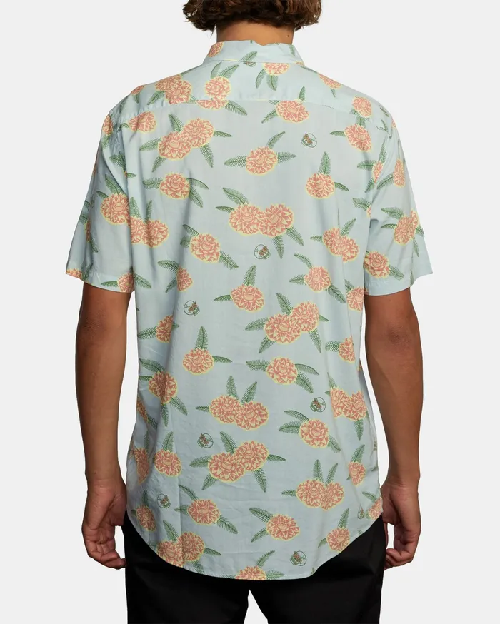RVCA Flannels Flannels Luke P Floral Short Sleeve Shirt Green Tea Gnt