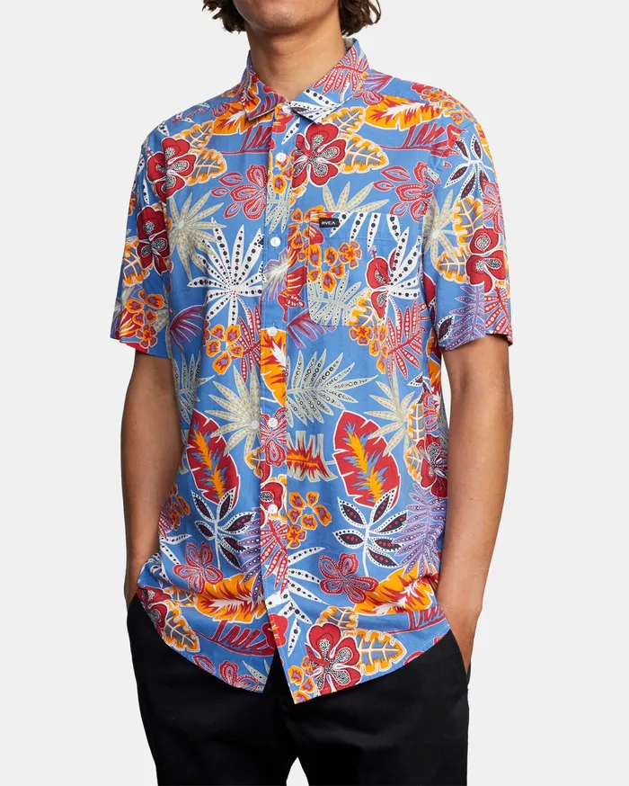 RVCA Flannels Flannels Singapore Sling Floral Short Sleeve Shirt Floral Flr