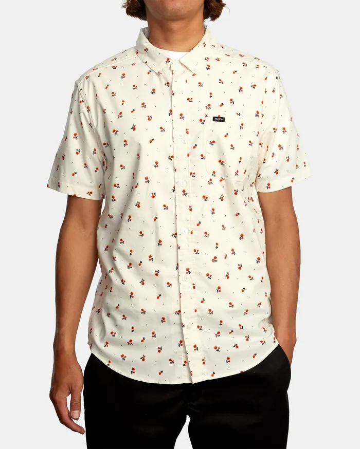 RVCA Flannels Flannels That8217Ll Do Slim Fit Short Sleeve Shirt Antique White Anw RVCA Flannels Flannels That8217Ll Do Slim Fit Short Sleeve Shirt Antique White Anw