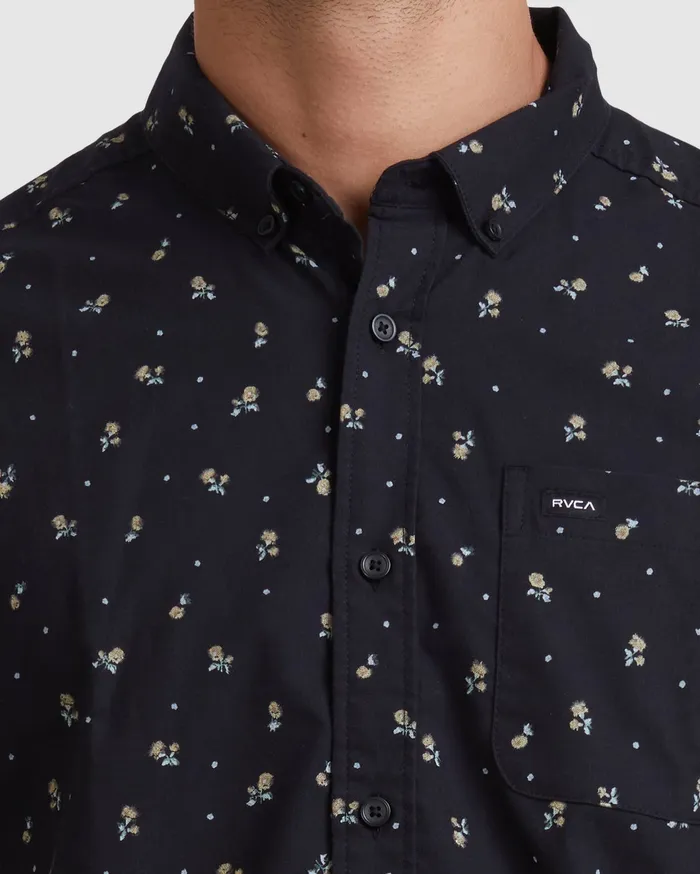 RVCA Flannels Flannels That8217Ll Do Slim Fit Short Sleeve Shirt Rvca Black Rvb