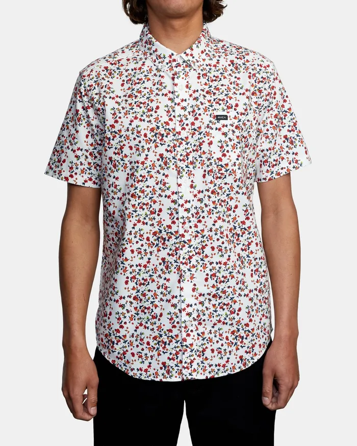 RVCA Flannels Flannels That8217Ll Do Slim Fit Short Sleeve Shirt White Wht