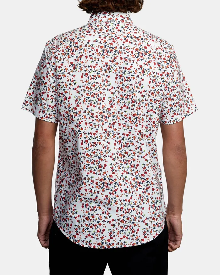 RVCA Flannels Flannels That8217Ll Do Slim Fit Short Sleeve Shirt White Wht