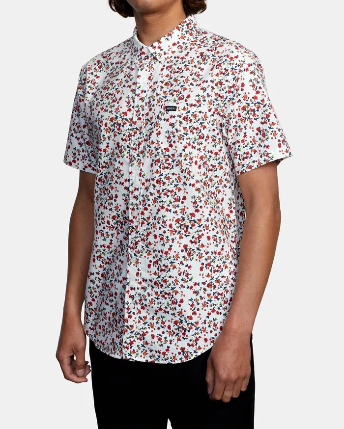 RVCA Flannels Flannels That8217Ll Do Slim Fit Short Sleeve Shirt White Wht