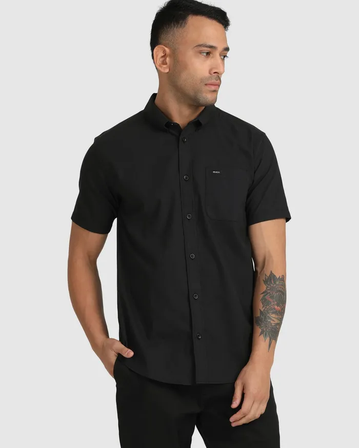 RVCA Flannels Flannels That8217Ll Do Stretch ButtonUp Shirt Black Blk