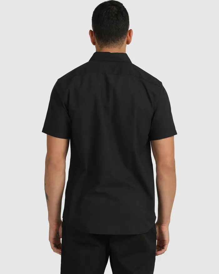 RVCA Flannels Flannels That8217Ll Do Stretch ButtonUp Shirt Black Blk