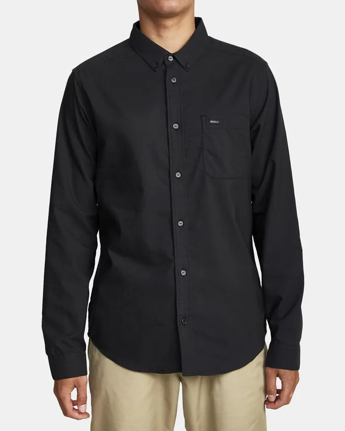 RVCA Flannels Flannels That8217Ll Do Stretch Long Sleeve Shirt Black Blk