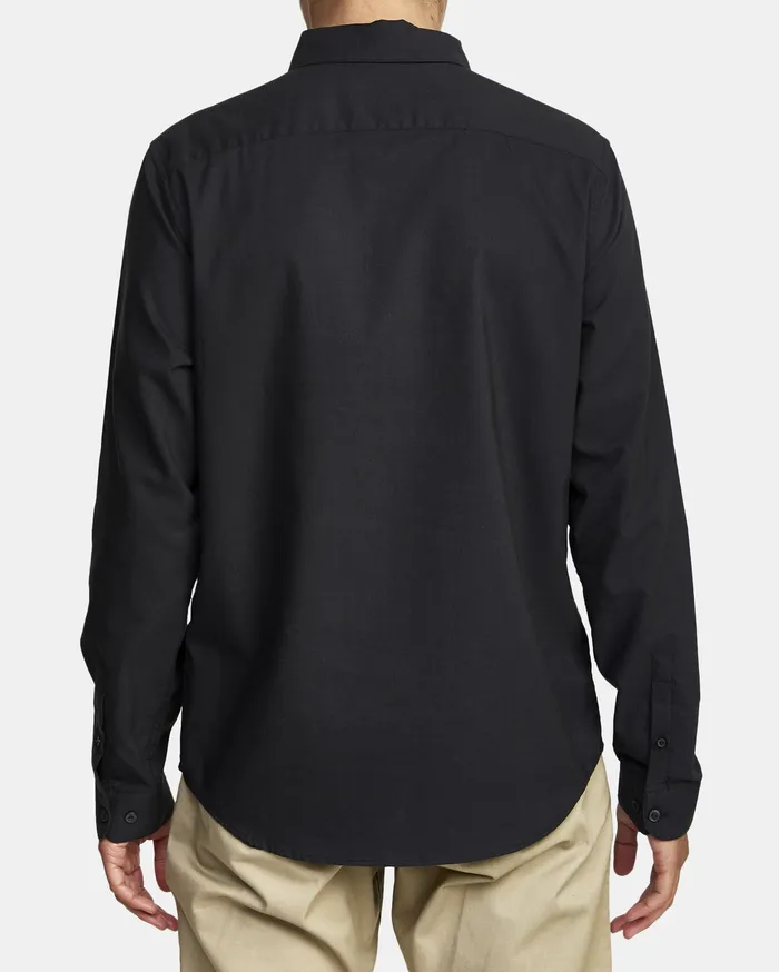 RVCA Flannels Flannels That8217Ll Do Stretch Long Sleeve Shirt Black Blk