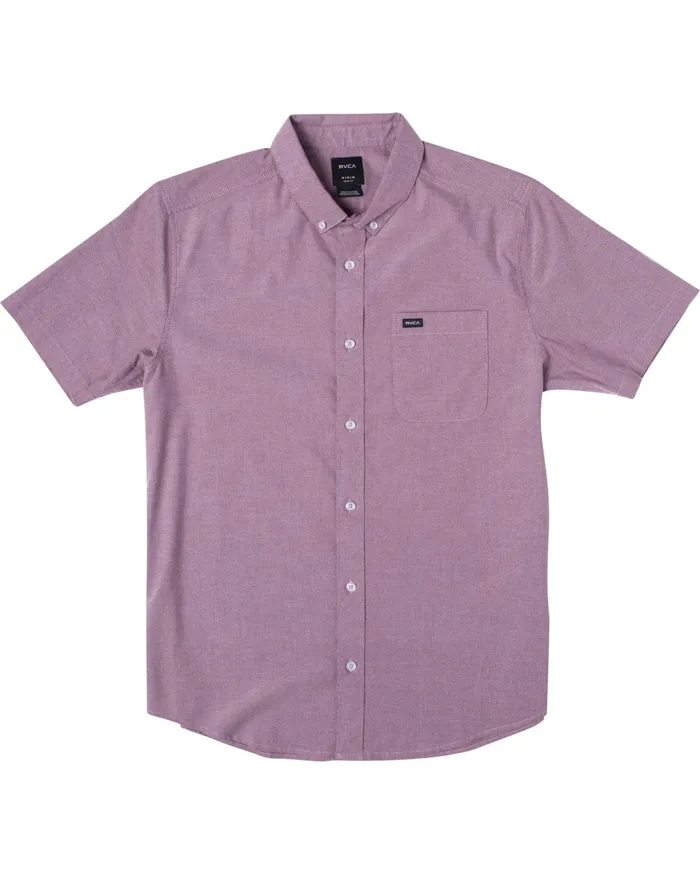 RVCA Flannels Flannels Thatll Do Stretch Short Sleeve Shirt Cranberry Crn