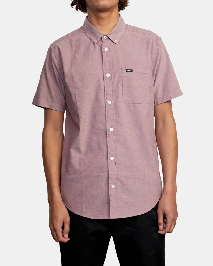 RVCA Flannels Flannels Thatll Do Stretch Short Sleeve Shirt Cranberry Crn